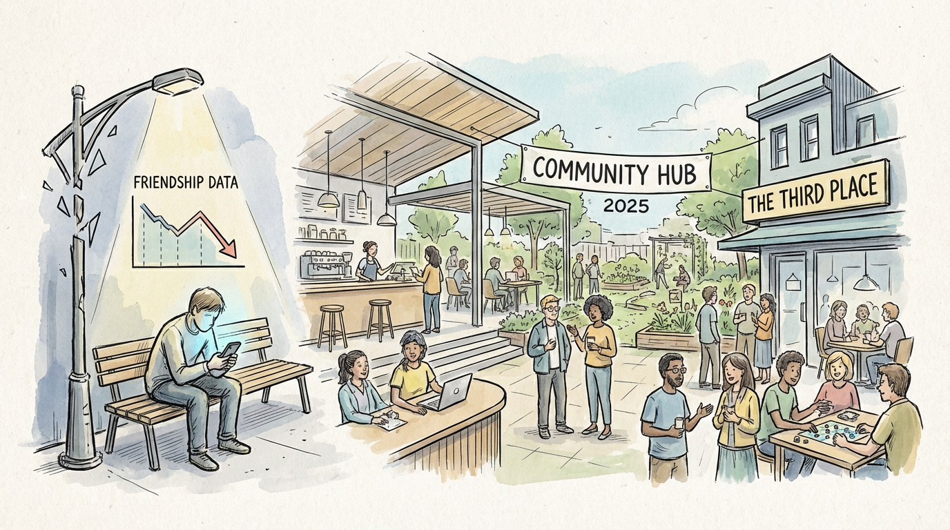 The Loneliness Economy Is Real: How Third Places Are Being Reimagined in 2025 After the Pew Research Friendship Collapse Data
